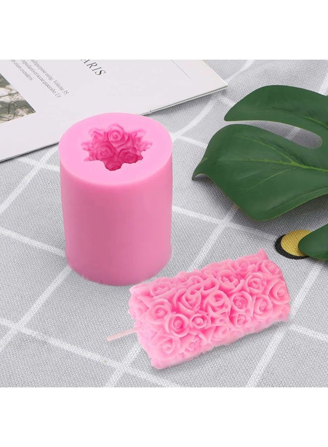 NINEXY Cylinder Rose Flower Silicone Candle Mold for Handmade Soap, Bath Bomb, Lotion bar, Crayon, Wax, Polymer Clay - Image 4
