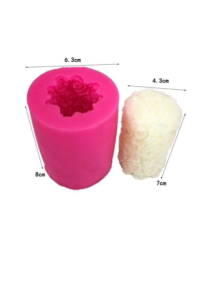 NINEXY Cylinder Rose Flower Silicone Candle Mold for Handmade Soap, Bath Bomb, Lotion bar, Crayon, Wax, Polymer Clay - Image 2