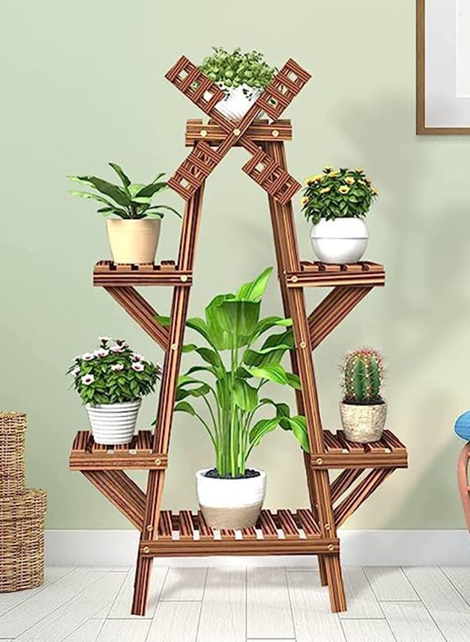 HOME TASTE Hometaste Wooden Plant Stand - Premium Wooden Flower Stand, Shelf Rack Holder For Planter Pots - Display Multiple Plants And Succulents - Perfect For Garden, Patio, And Balcony Decor 