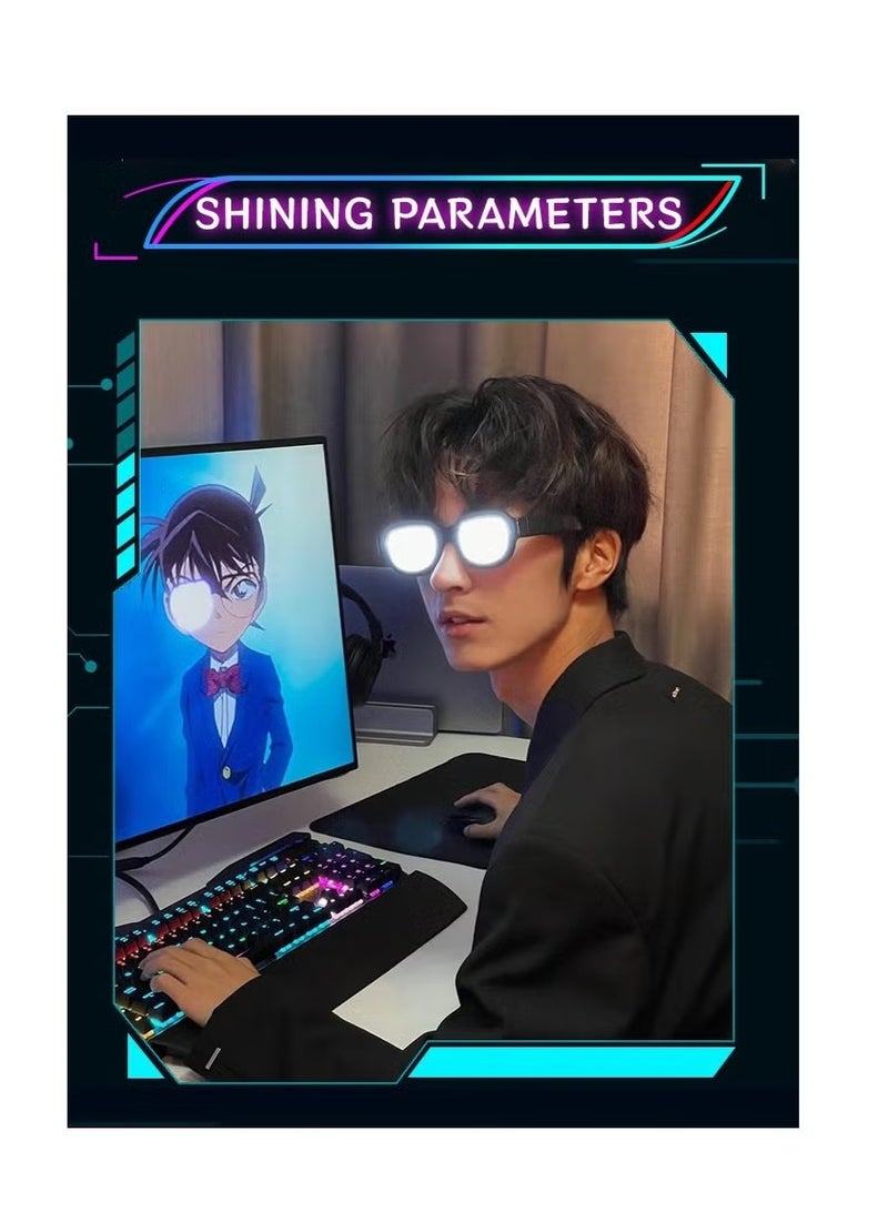 Ailily 7-color LED Luminous Glasses Conan Same Style Luminous Glasses Funny Dance Performance Glasses - Image 2