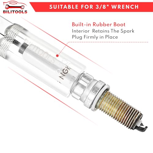BILITOOLS 5/8-inch Spark Plug Socket 3/8-inch Drive Powerful Retains Thin Wall Spark Plug Socket 6-Point, CR-V - Image 4