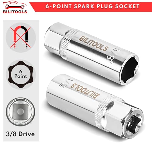 BILITOOLS 5/8-inch Spark Plug Socket 3/8-inch Drive Powerful Retains Thin Wall Spark Plug Socket 6-Point, CR-V - Image 2