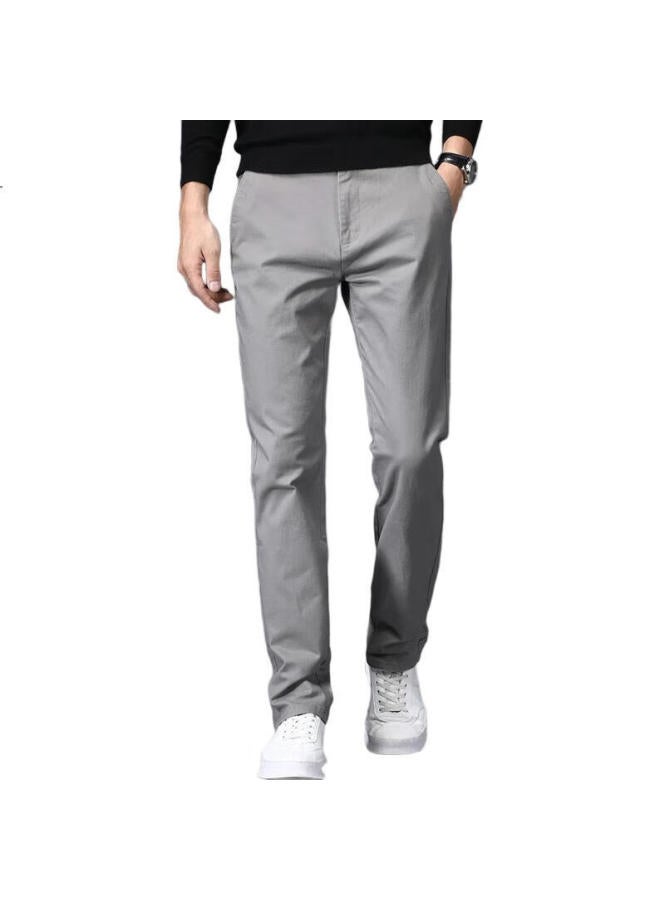 Playboy Men'S Straight-Leg Casual Pants Spring And Summer Men'S Loose Trendy Long Pants Light Grey 34 - Image 2