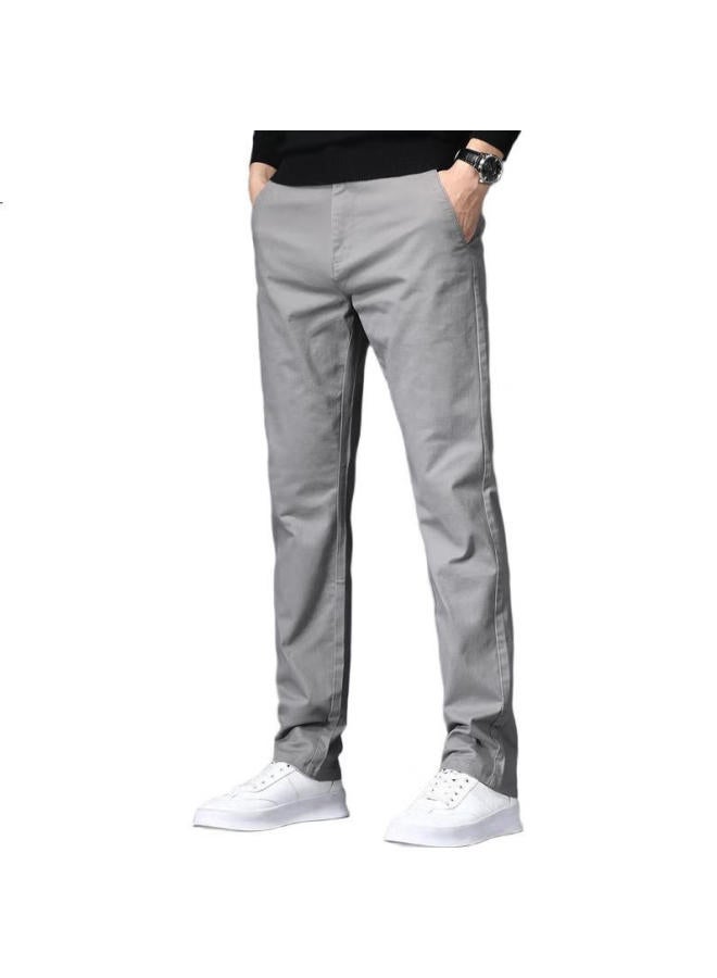 Playboy Men'S Straight-Leg Casual Pants Spring And Summer Men'S Loose Trendy Long Pants Light Grey 34 - Image 1