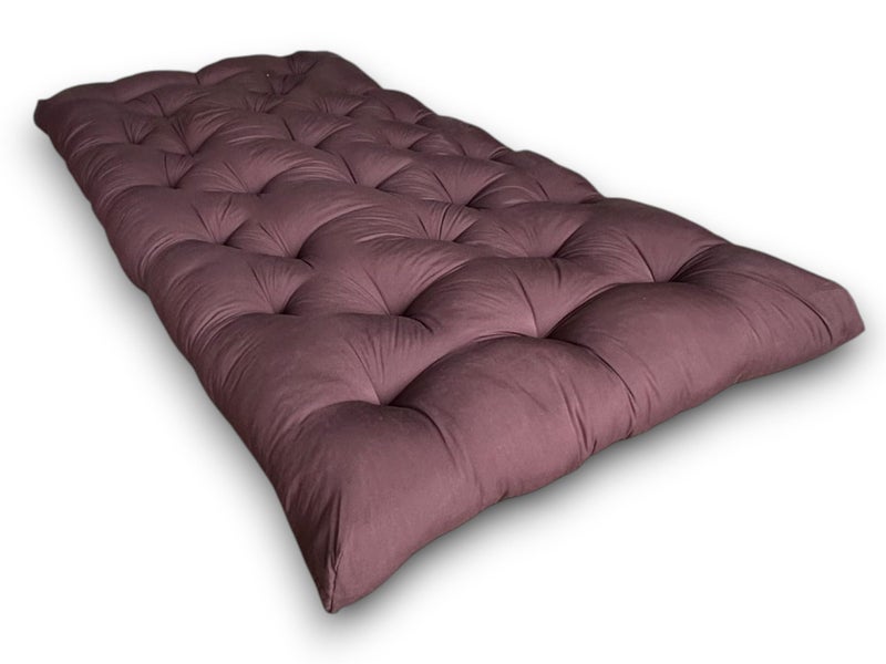 ATOOTFUSION Cotton Quilt Floor Mattress, Foldable Rollable Single Bed Cotton Star Mattress, 30 x 72 x 5 inches for Picnic, Travel (1 Sleeping Capacity) (Chocolate Brown) - Image 2