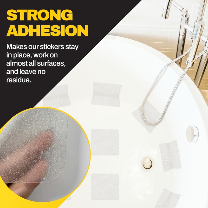 10XForce [Made in Korea] Ultra-Thin Bathtub Non Slip Stickers - Diamond Grip Non Slip Bathtub Stickers with Strong Adhesive for Elderly and Safety Use (20) - Image 4