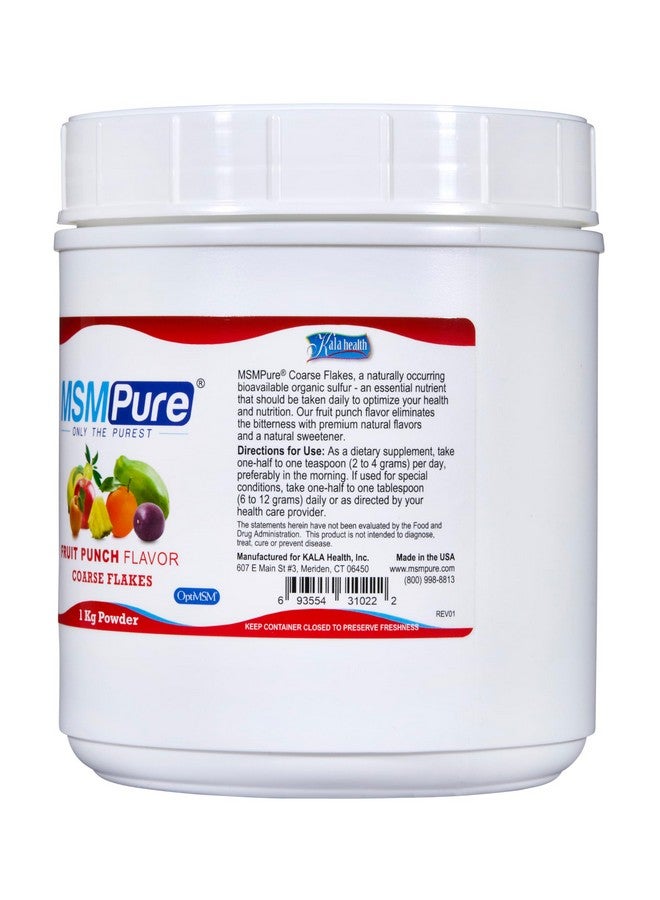 KALA HEALTH MSMPure Fruit Punch Flavored Coarse MSM Powder Flakes - US-Sourced MSM for Joint Health, Skin Appearance, and Hair & Nail Support - 2.2 lb, Organic Sulfur - Image 2