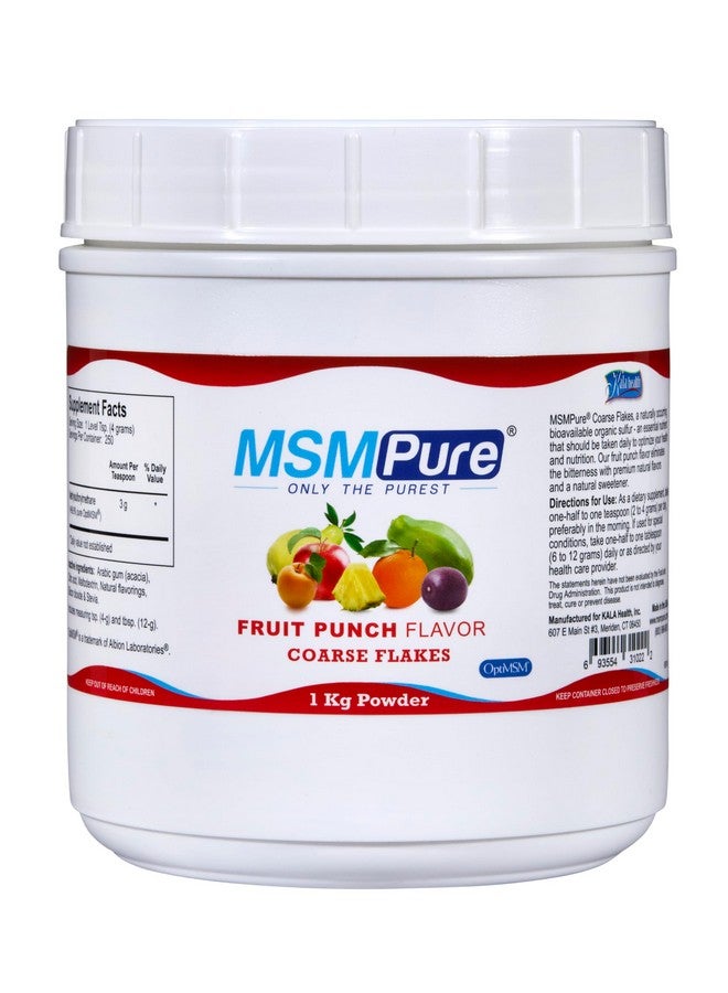 KALA HEALTH MSMPure Fruit Punch Flavored Coarse MSM Powder Flakes - US-Sourced MSM for Joint Health, Skin Appearance, and Hair & Nail Support - 2.2 lb, Organic Sulfur - Image 1