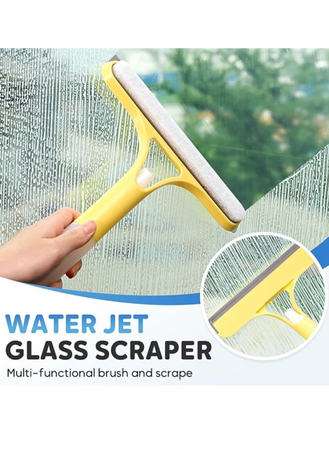 Arabest Shower Squeegee for Glass Doors, New Multi-Purpose Squeegee for Shower Glass, 3 in 1 Spray Function, Scrape and Microfiber Window Scrubber, All-Purpose Window Cleaner Tool (3 PCS,Blue,White,Yellow) - Image 3