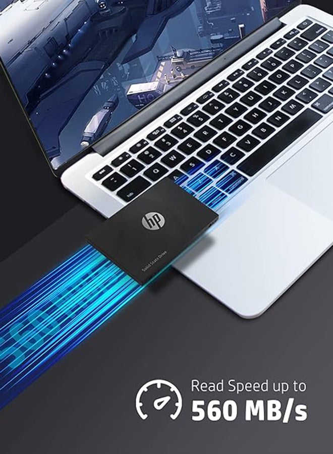 HP S750 512GB 2.5" SATA III SSD، 560MB/s قراءة، 520MB/s كتابة، فلاش NAND ثلاثي الأبعاد، محرك أقراص ثابت داخلي بحجم 2.5 بوصة، متين، تخزين عالي السرعة للكمبيوتر المحمول والكمبيوتر المكتبي | 16L53AA#ABB - Image 2