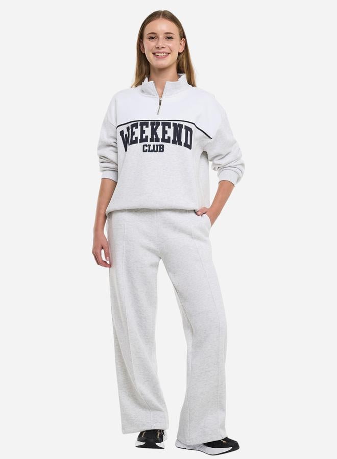 victor and jane Grey Printed Sweatshirt and Joggers Co-Ords - 100% Cotton - Image 1
