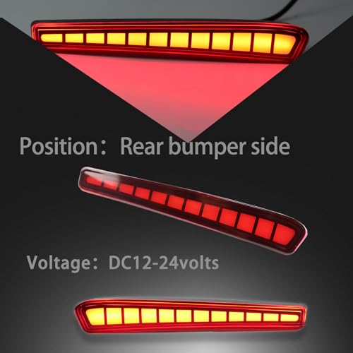 ZDEERAOTO 2PC Rear Bumper Reflectors Light,Brake Tail Light Lamps Compatible with Toyota Corolla 2020-2025 LE SE XSE XLE,Amber LED Reflector Turn Signal Lights Kit (RED) - Image 5