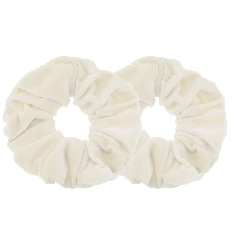 2 Pcs Large Size Beige Color Scrunchies for Thick Hair Women Girls Hair Ties Hair Accessories