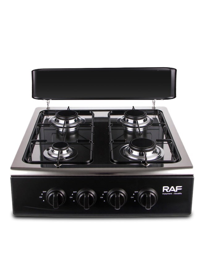 RAF 4 Burner Gas Stove with Wind Guard, Portable Gas Stove with Removable Leg Stand and 2 Storage Shelves for RV, Apartment, Outdoor Cooking. - Image 2