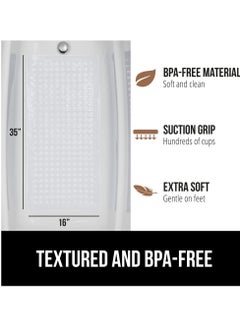 Gorilla Grip Gorilla Grip Patented Bath Tub Shower Mat, 35x16 Washable Bathtub Floor Mats, Suction Cups and Drain Holes to Keep Tubs Clean, Clear  - Image 4