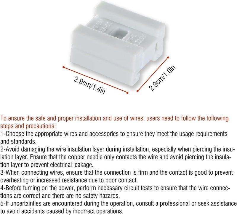 Aniai SPT-2 Wire Connectors White 25PCS - 18AWG Push Quick Wire Cable Connector - Electrical Plug Replacement for Christmas Lighting Decoration - Image 3
