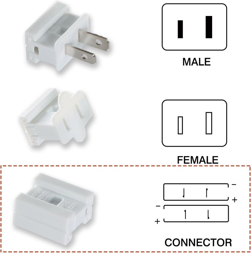 Aniai SPT-2 Wire Connectors White 25PCS - 18AWG Push Quick Wire Cable Connector - Electrical Plug Replacement for Christmas Lighting Decoration - Image 2