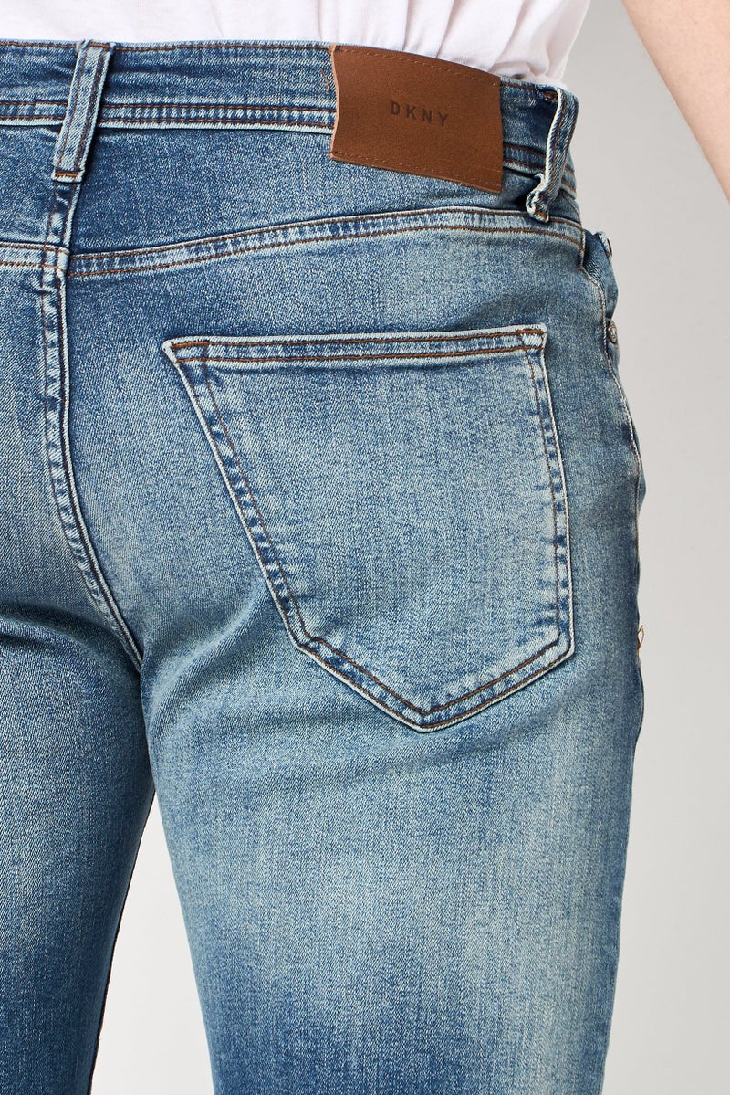 DKNY Men Regular Fit Washed Stretchable Jeans, Blue - Image 3