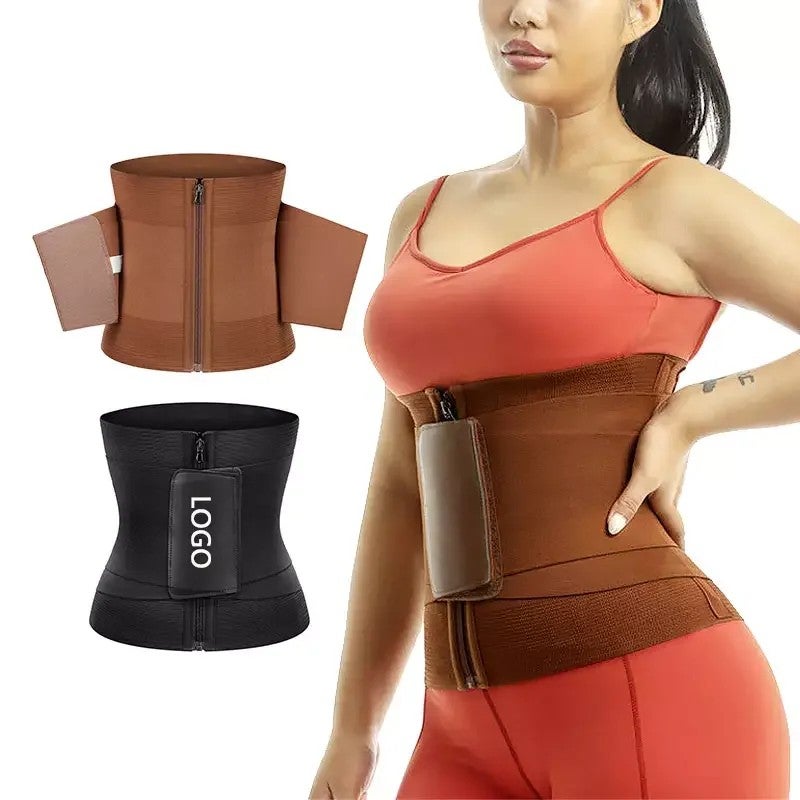 Bluejw Logo Women's Workout Gym Waist Trimmer Belt - Neoprene Latex Faja Sweat Slimming Body Shaper Waist Trainer - Image 2