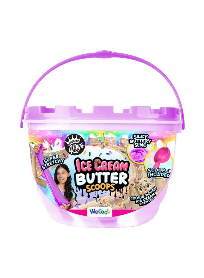 COMPOUND Kings Ice Cream Butter Cloudz Fluffy Compound Bucket For Girls & Boys | Sensory Toys | Non-Sticky | Stress Relieving Tactile | (Cookie Dough) Cookie Dough - Image 1
