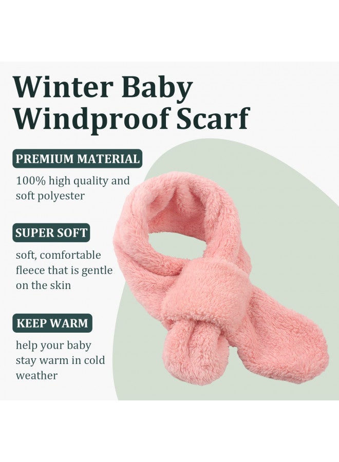 JANGANNSA Fleece Boys Girls Scarf Warm Winter Autumn Kids Collar Scarf Neck Warmer Children Scarf 1-6Y (Pink Cross) - Image 1