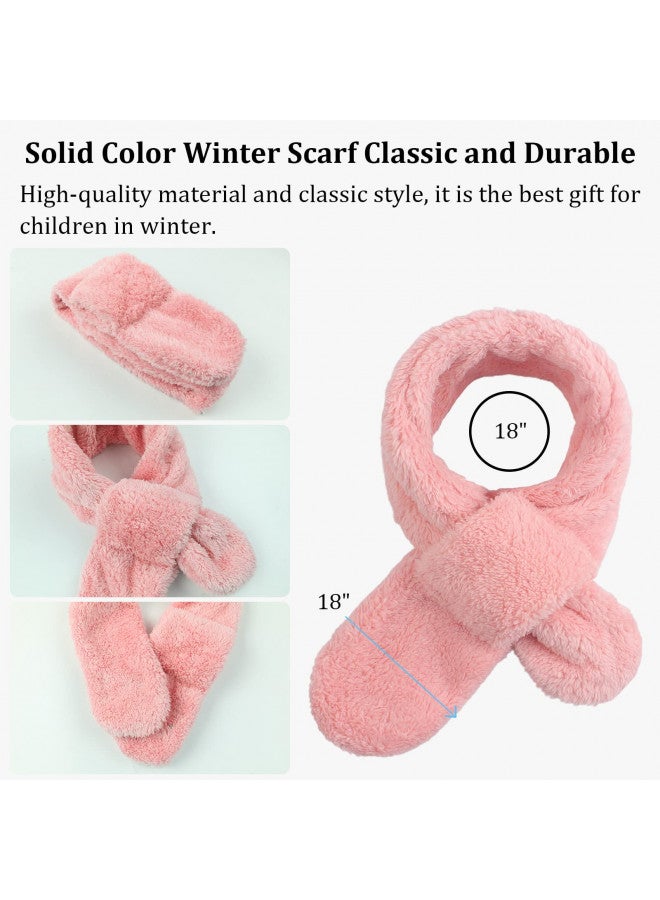 JANGANNSA Fleece Boys Girls Scarf Warm Winter Autumn Kids Collar Scarf Neck Warmer Children Scarf 1-6Y (Pink Cross) - Image 3