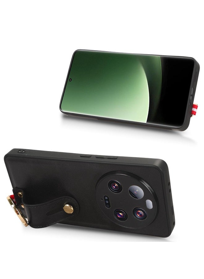 HuHa Case Cover For Xiaomi 13 Ultra Wristband Leather Back Phone Case(Black) - Image 4
