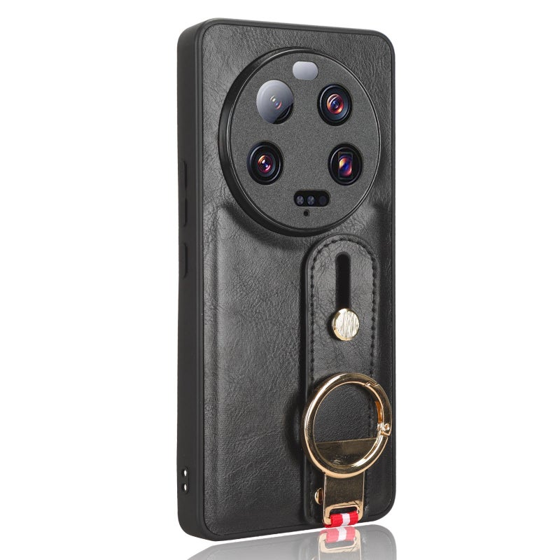 HuHa Case Cover For Xiaomi 13 Ultra Wristband Leather Back Phone Case(Black) - Image 2