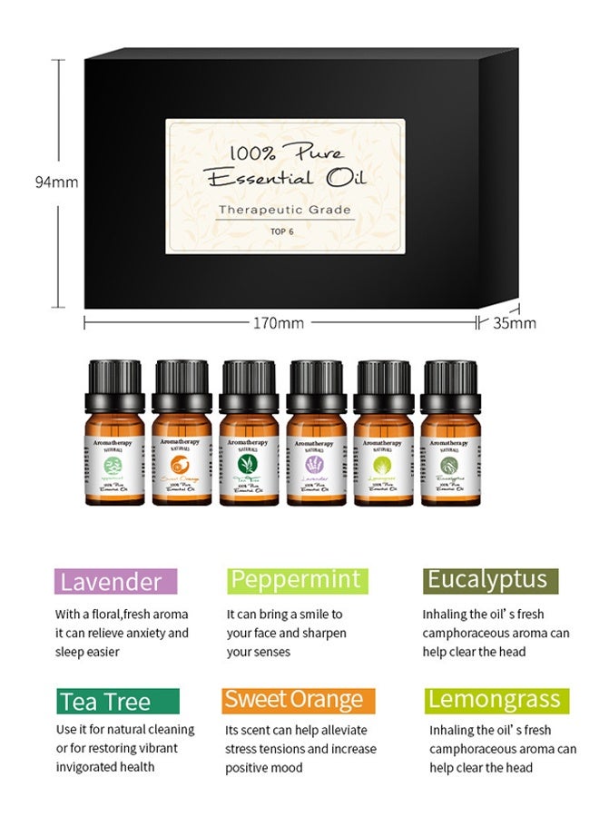 6 bottles of aromatherapy essential oils multi-scented and multi-color gift set plant aromatherapy  - Image 2