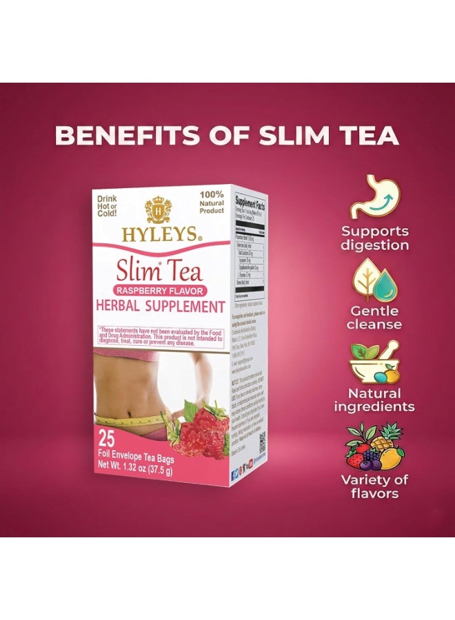 هايليس تي Hyleys Slim Tea Flavour - مكمل عشبي لإنقاص الوزن وتنظيف وإزالة السموم - 25 كيس شاي (عبوة واحدة) - Image 4