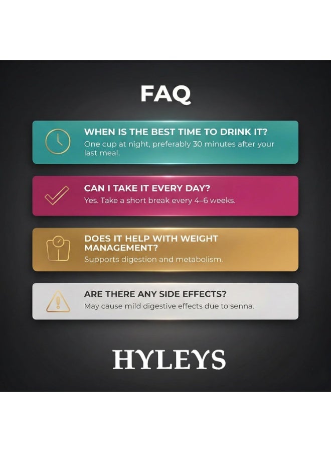 هايليس تي Hyleys Slim Tea Flavour - مكمل عشبي لإنقاص الوزن وتنظيف وإزالة السموم - 25 كيس شاي (عبوة واحدة) - Image 3