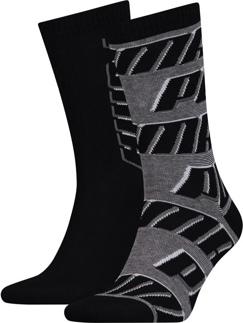 PUMA Patterned Socks (Pack of 2) 90745201 Black