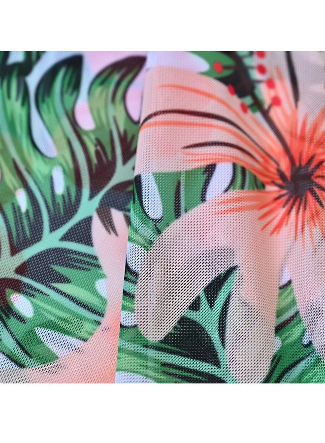 Bikini Swimsuit for Women  Swimsuits Sports Two-Piece Mesh Swimdress Lightweight Quick-Dry Swimwear with Shorts, Top Set Mesh Swimdress Printed, Flowy Swimwear (Printed) - Image 3