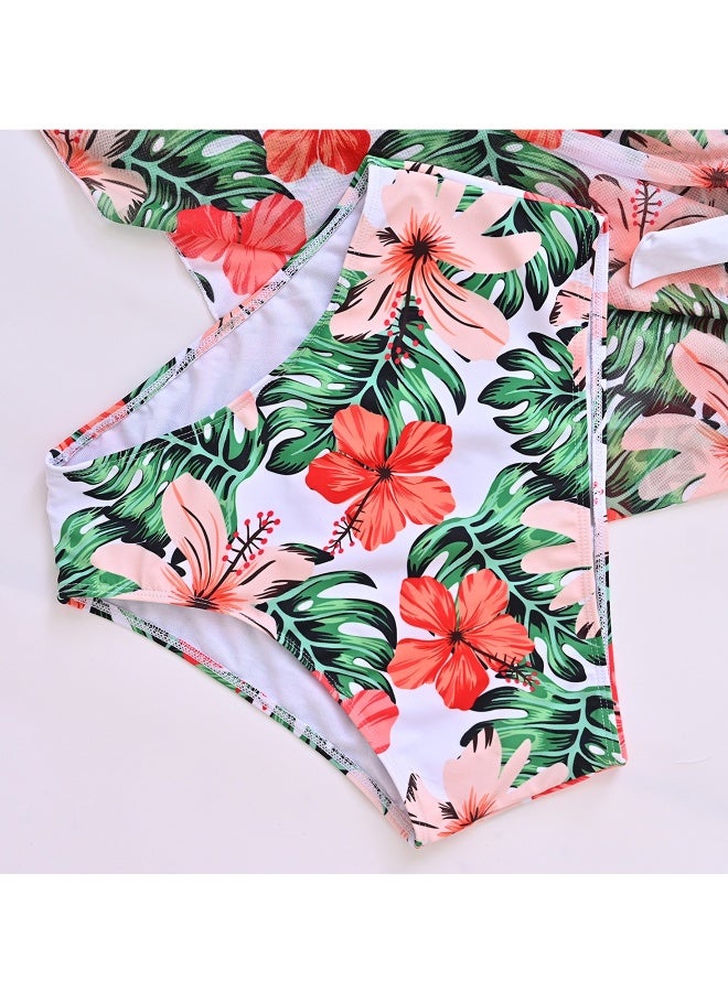 Bikini Swimsuit for Women  Swimsuits Sports Two-Piece Mesh Swimdress Lightweight Quick-Dry Swimwear with Shorts, Top Set Mesh Swimdress Printed, Flowy Swimwear (Printed) - Image 4