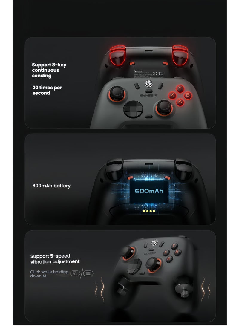 Nova 2 Lite 2.4g Wireless Controller for Windows PC, iPhone, Android, Switch & Steam Deck, Bluetooth Controller Gamepad with Hall Effect Trigger,Turbo,Rumble Vibration - Image 5