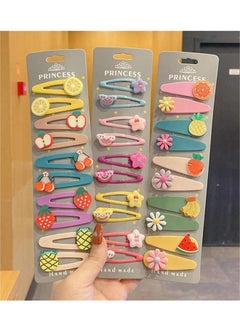 roaiss 20Pcs/Pack Star Shaped Hair Clips, Suitable For Daily Wear Candy-colored Cute Snap Hair Clip Cartoon Fruits Hair Clips  - Image 1