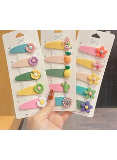 roaiss 20Pcs/Pack Star Shaped Hair Clips, Suitable For Daily Wear Candy-colored Cute Snap Hair Clip Cartoon Fruits Hair Clips  - Image 2