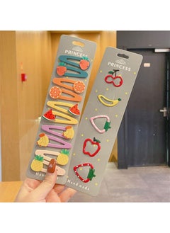 roaiss 20Pcs/Pack Star Shaped Hair Clips, Suitable For Daily Wear Candy-colored Cute Snap Hair Clip Cartoon Fruits Hair Clips  - Image 4