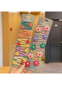 roaiss 20Pcs/Pack Star Shaped Hair Clips, Suitable For Daily Wear Candy-colored Cute Snap Hair Clip Cartoon Fruits Hair Clips  - Image 5