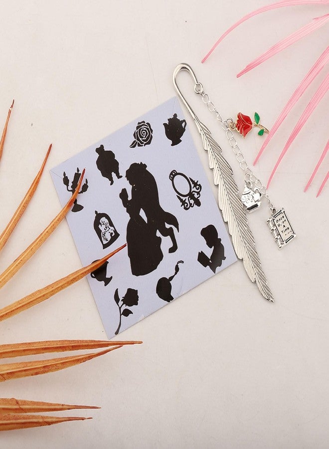 MAOFAED Fairy Tale Gift Princess Gift Metal Bookmark for Reader Book Lover Bookish Bookworm Book Nerd(beautybeast Bookmark) - Image 3