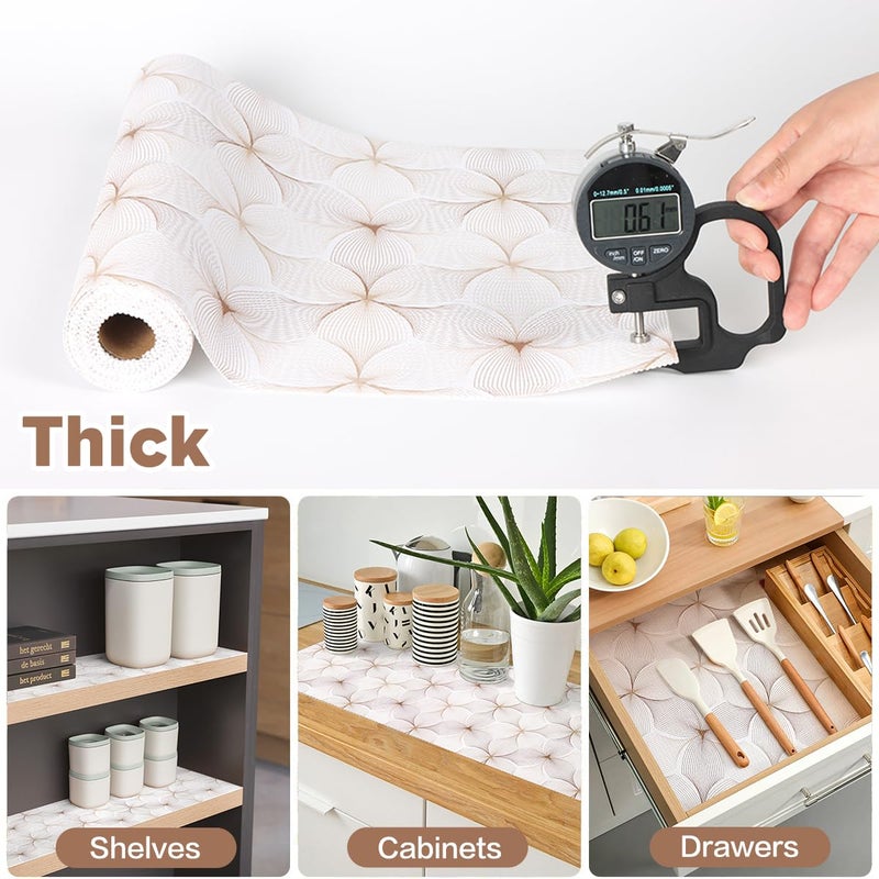 Quttisay Shelf Liner for Kitchen Cabinets,Non Adhesive Cabinet Liner,Non-Slip Drawer Liner,Waterproof Shelf Liner Easy to Clean Strong Grip Liner for Cabinets,Drawers,Cupboardï¼Œ(Flower 12 inx10 FT) - Image 4