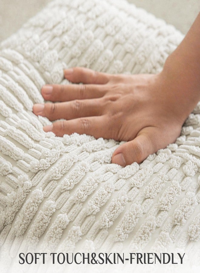 Softalker 18x18 Pillow Covers Cream, Set of 2 Soft Corduroy Boho Textured Pillow Covers Modern Decorative Pillow Case for Couch Patio Living Room Sofa Halloween Thanksgiving - Image 3