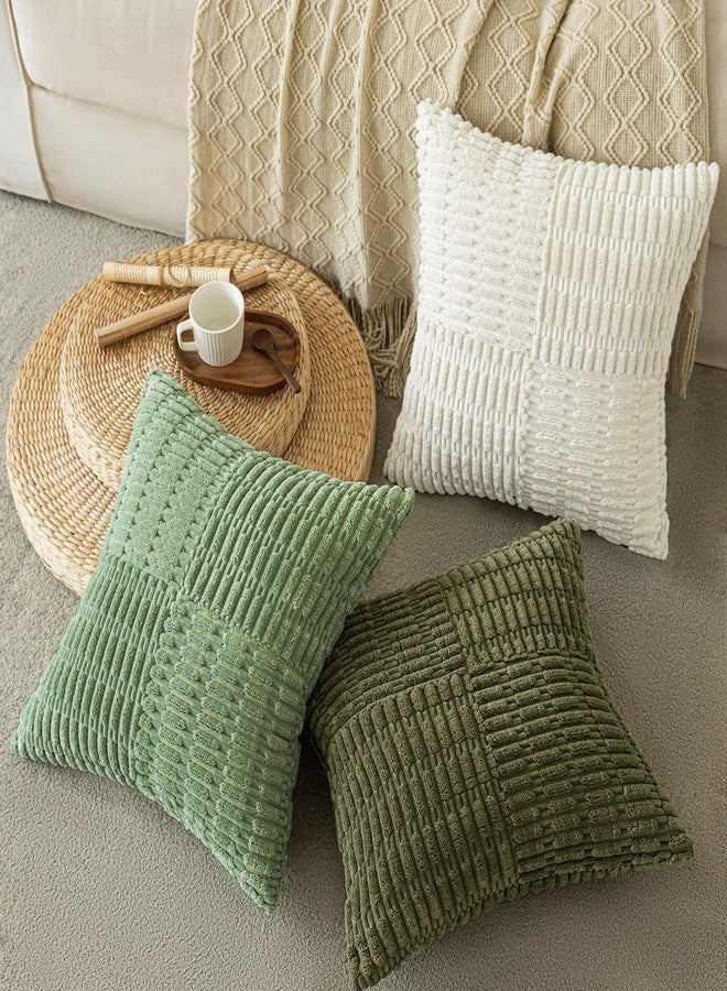 Softalker 18x18 Pillow Covers Cream, Set of 2 Soft Corduroy Boho Textured Pillow Covers Modern Decorative Pillow Case for Couch Patio Living Room Sofa Halloween Thanksgiving - Image 5