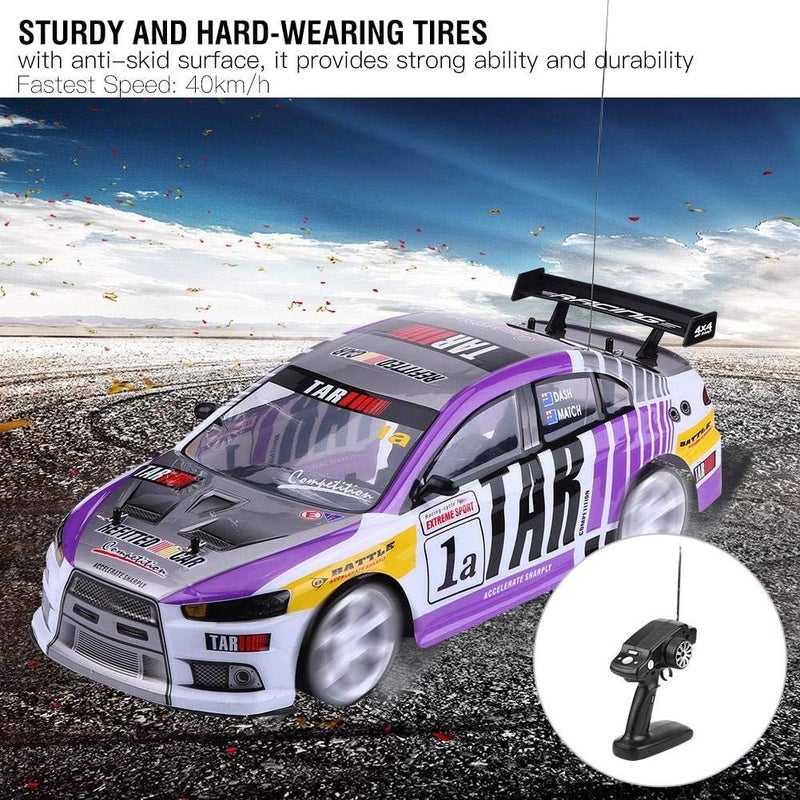 cheekyglo RC Drift Car, 1:10 Four Wheel Drive Car Racing Drift Model Car Vehicle Toy Present for RC Lovers Above 14 Years Old (One Battery for Car) - Image 3