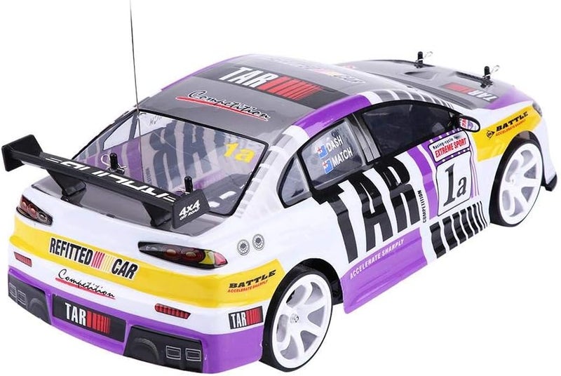 cheekyglo RC Drift Car, 1:10 Four Wheel Drive Car Racing Drift Model Car Vehicle Toy Present for RC Lovers Above 14 Years Old (One Battery for Car) - Image 2