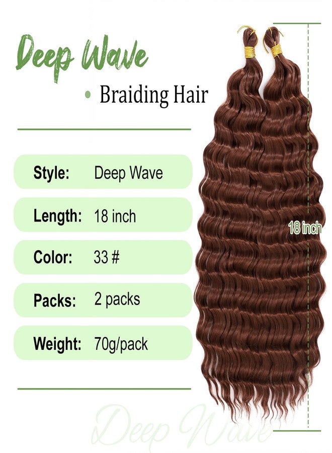 Eerya Long Curly Braiding Hair 18 Inch 2 Packs Deep Ocean Wave Crochet Hair for Black Women Deep Wave Braiding Hair for Boho Braids（18 inch, #33） - Image 2