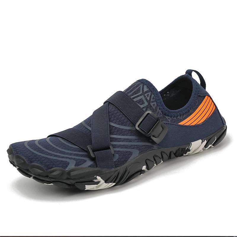 Outdoor Couples Tracing Shoes Womens Beach Shoes Breathable Non-slip Wading Shoes Mens Indoor Fitness Yoga Fitness sneaker 1008 dark blue 