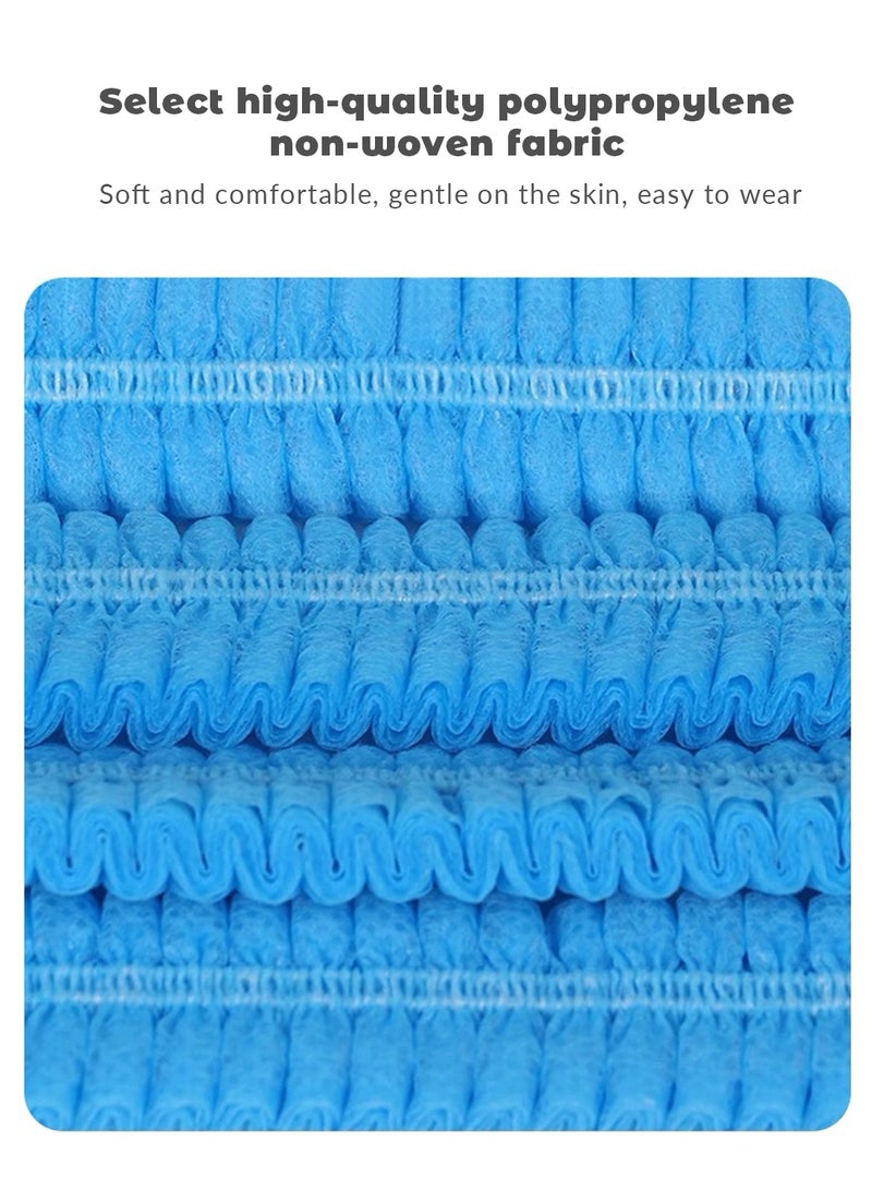 200 طاقية استعمال مرة واحدة، طاقية شغل بشبكة مطاطية للحماية من الغبار، غطاء رأس للمطبخ، أزرق - Image 2