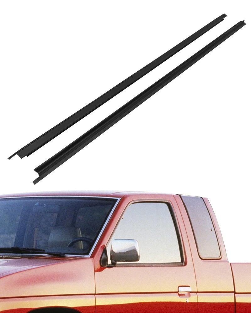 2 Pcs Weatherstrip Window Molding Trim Seal Belt Fit for Nissan Pickup D21 Hardbody 19861994 Replace 8082001G00 8082101G00 Car Outer Door Window Glass Seals Belt