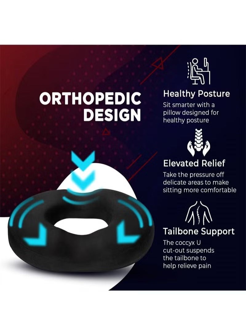 Gonice Orthopedic Coccyx Cushion For Comfortable Driving With Ergonomic Memory Foam Ideal For Office, Gaming Chair Seat Velvet  - Image 3